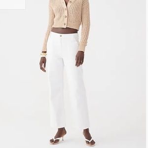 J Crew sailor slim wide leg jean, white, size 31